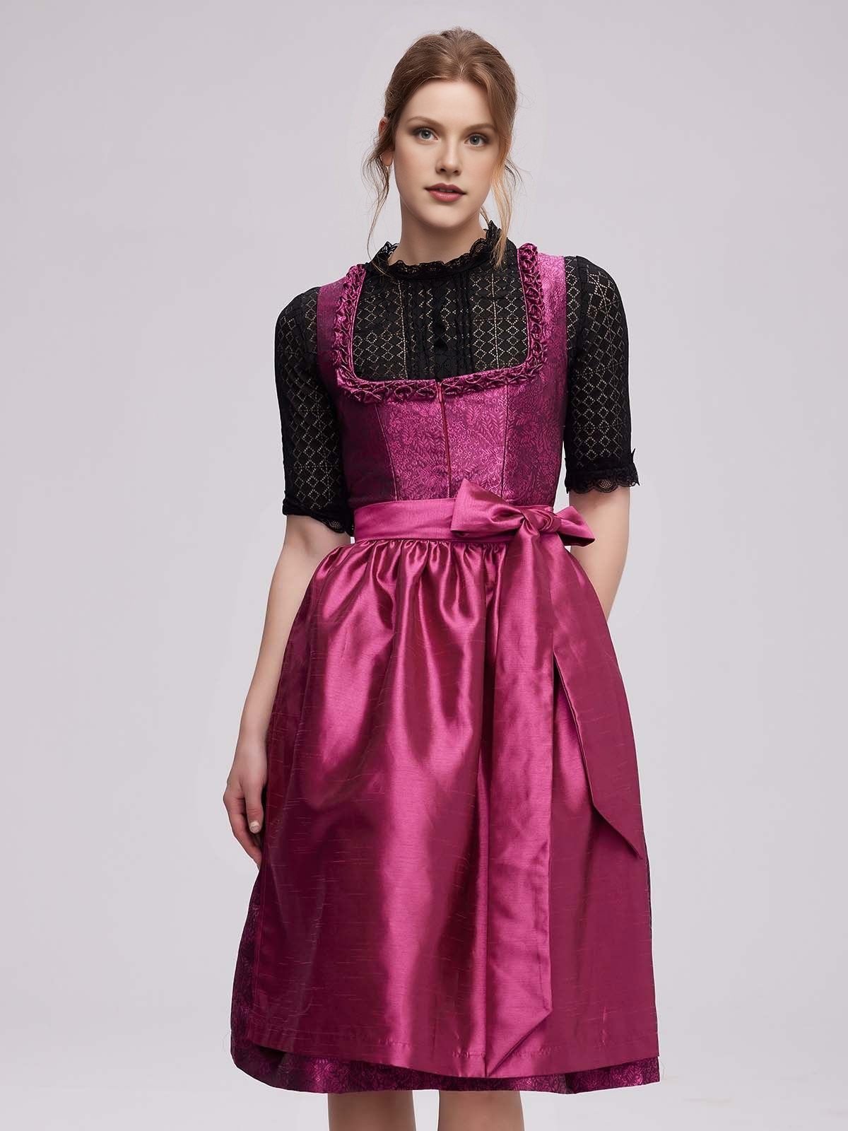 Stylische Bluse Halbarm in Pink