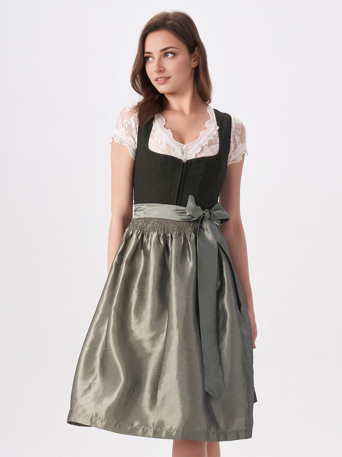 Dirndl Flieder in Grün